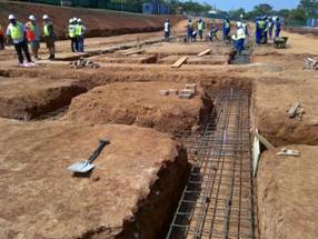 Concrete Strip Footings under construction at Empangeni Rail High School