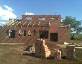 Nkomazi Child Care Centre during installation of roof trusses