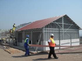 Installation of roof insulation and sheeting on the Administration Block at Catherine Booth